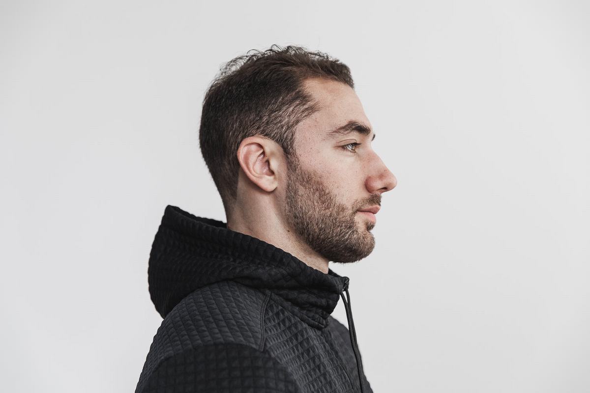 Nobull Quilted Zip-up Men's Jackets Black | Australia (ON4908)